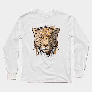 Graffiti Paint Leopard Creative Long Sleeve T-Shirt